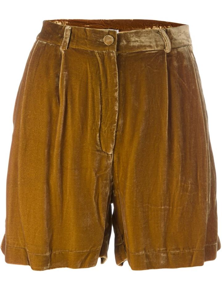 Mes Demoiselles Velvet Shorts, Women's, Size: 38, Nude/neutrals, Silk/viscose