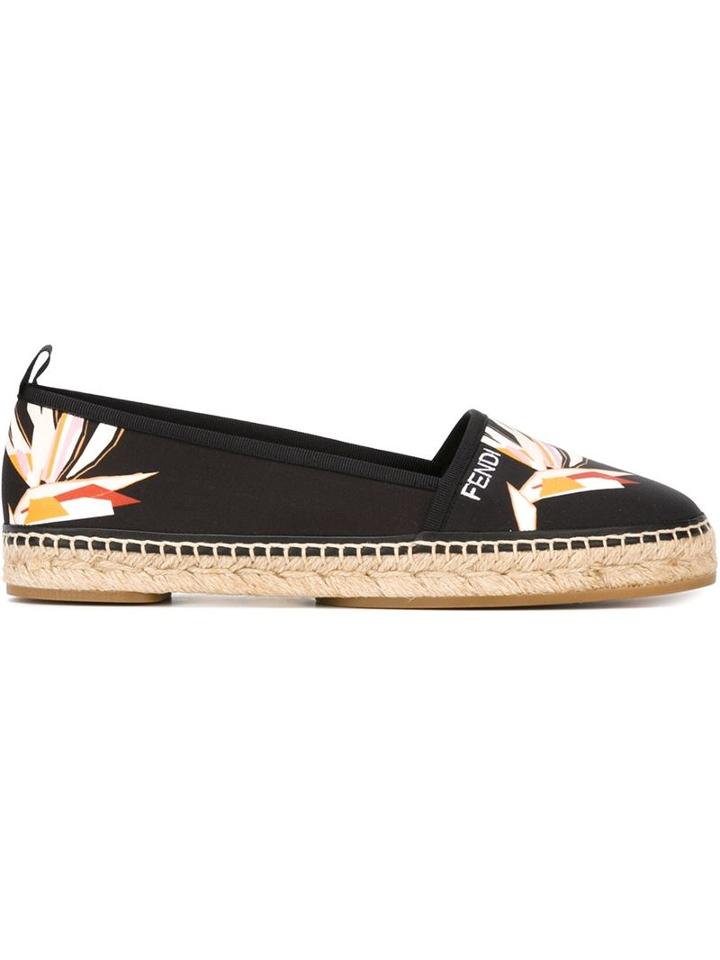 Fendi Bird Of Paradise Print Espadrilles
