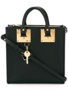Sophie Hulme Small 'albion' Square Tote, Women's, Black, Leather