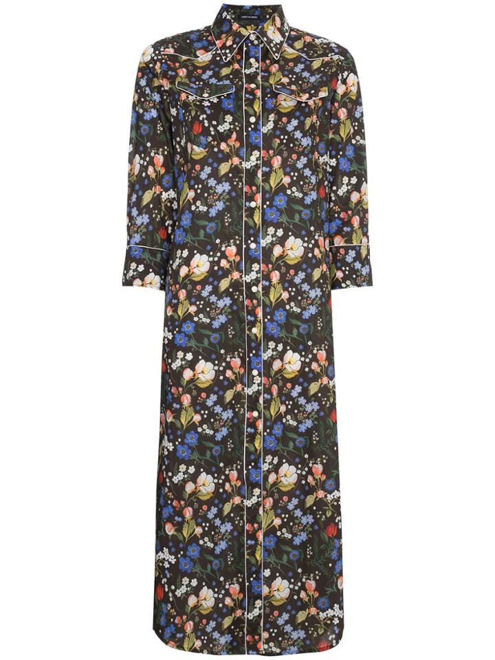 R13 Floral Print Cowboy Maxi Dress - Multicolour