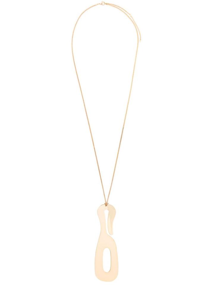 Mm6 Maison Margiela Cut-out Pendant Necklace, Women's, Metallic, Brass