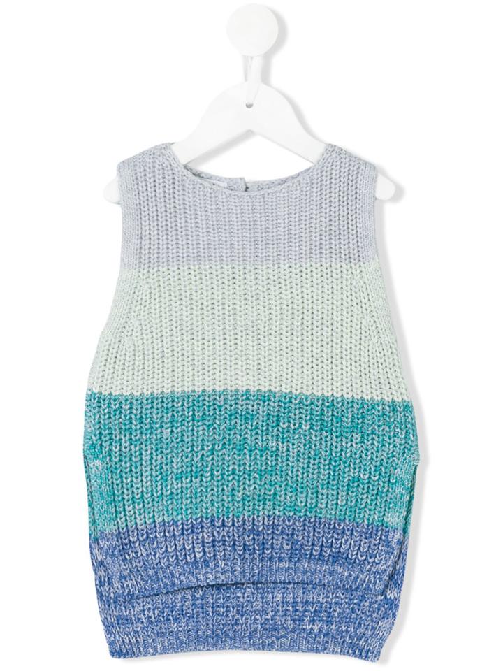 Knot - Sleeveless Knitted Poncho - Kids - Cotton - 12 Yrs, Grey