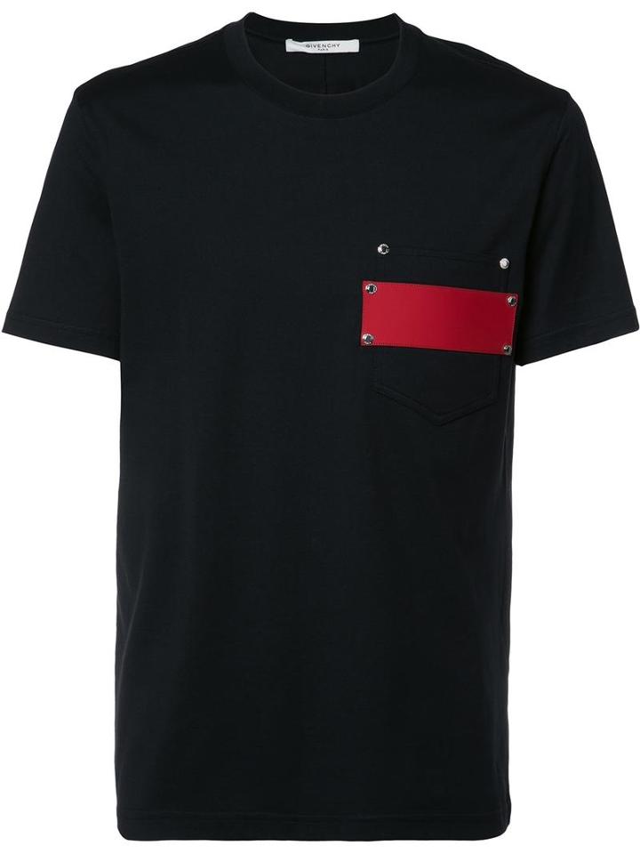 Givenchy Contrast Panel Pocket T-shirt, Men's, Size: Small, Black, Cotton