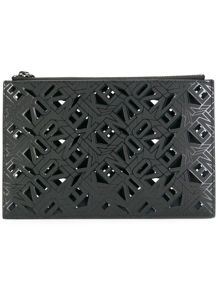 Kenzo Flying Kenzo Clutch, Women's, Black, Leather
