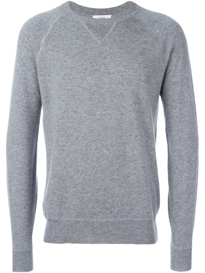 Closed Crew Neck Sweatshirt, Men's, Size: Medium, Grey, Cashmere