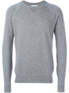 Closed Crew Neck Sweatshirt, Men's, Size: Medium, Grey, Cashmere
