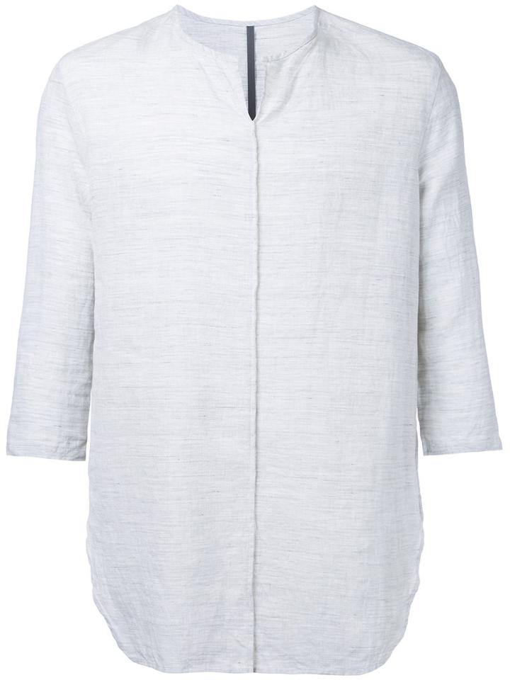 Kazuyuki Kumagai - Three-quarters Sleeve T-shirt - Men - Linen/flax/cotton - 1, Grey, Linen/flax/cotton