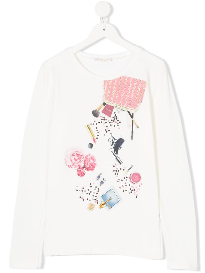 Liu Jo Kids Printed Long Sleeved T-shirt - White