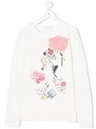 Liu Jo Kids Printed Long Sleeved T-shirt - White