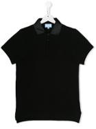 Lanvin Enfant Teen Metallized Collar Polo Shirt - Black