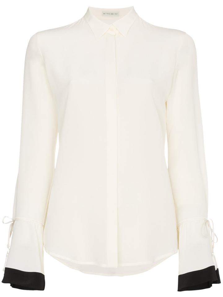 Etro Drawstring Sleeve Silk Shirt - White