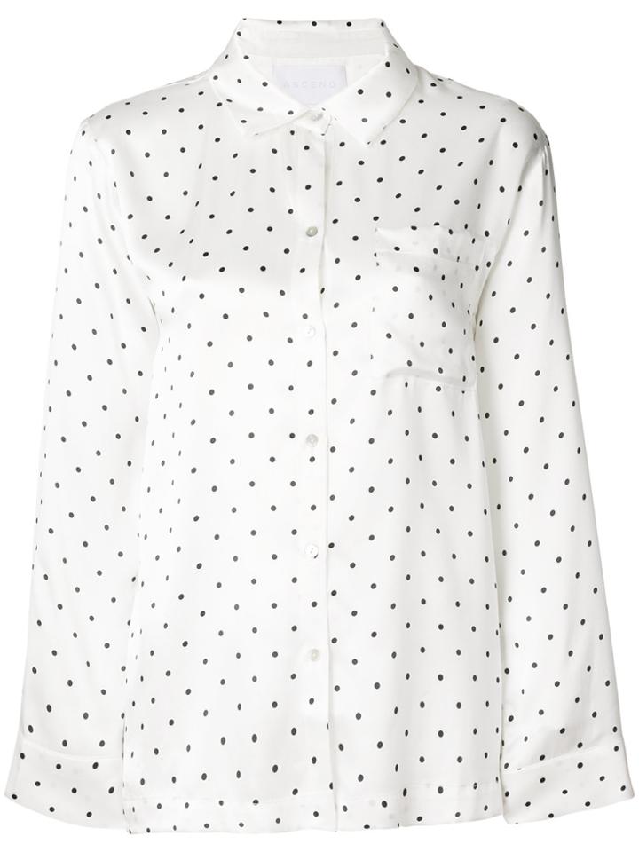 Asceno Polka Dot Pyjama Top - White