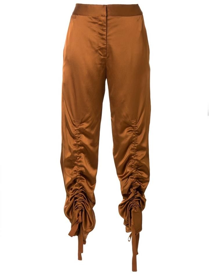 Manning Cartell Ruched Cropped Trousers, Women's, Size: 8, Brown, Viscose