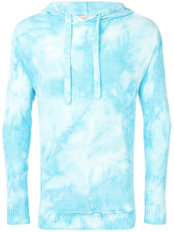 Laneus Tie-dye Fitted Hoodie - Blue