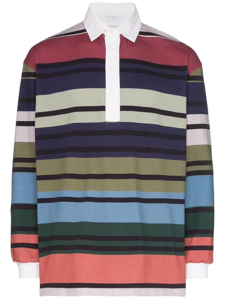 Jw Anderson Striped Rugby Polo Shirt - Multicolour