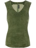 Drome Panelled Fitted Top - Green