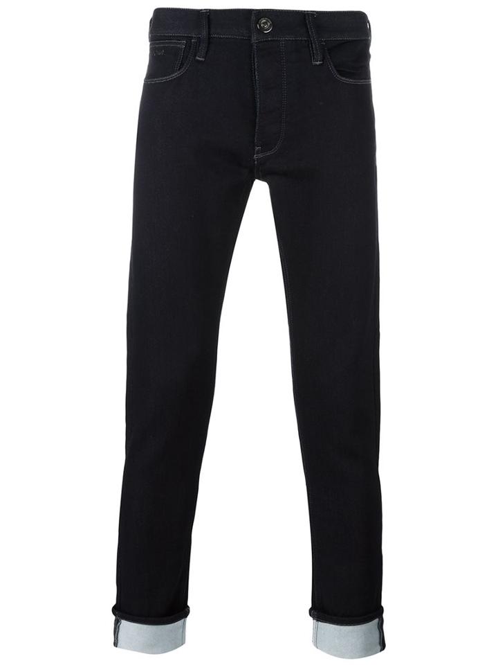 Emporio Armani Super Skinny Jeans, Men's, Size: 32, Blue, Cotton/polyester/spandex/elastane