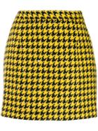Alessandra Rich Houndstooth Print Skirt - Yellow