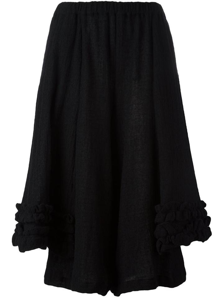 Comme Des Garçons Comme Des Garçons Draped Cropped Trousers, Women's, Size: Xs, Black, Nylon/wool