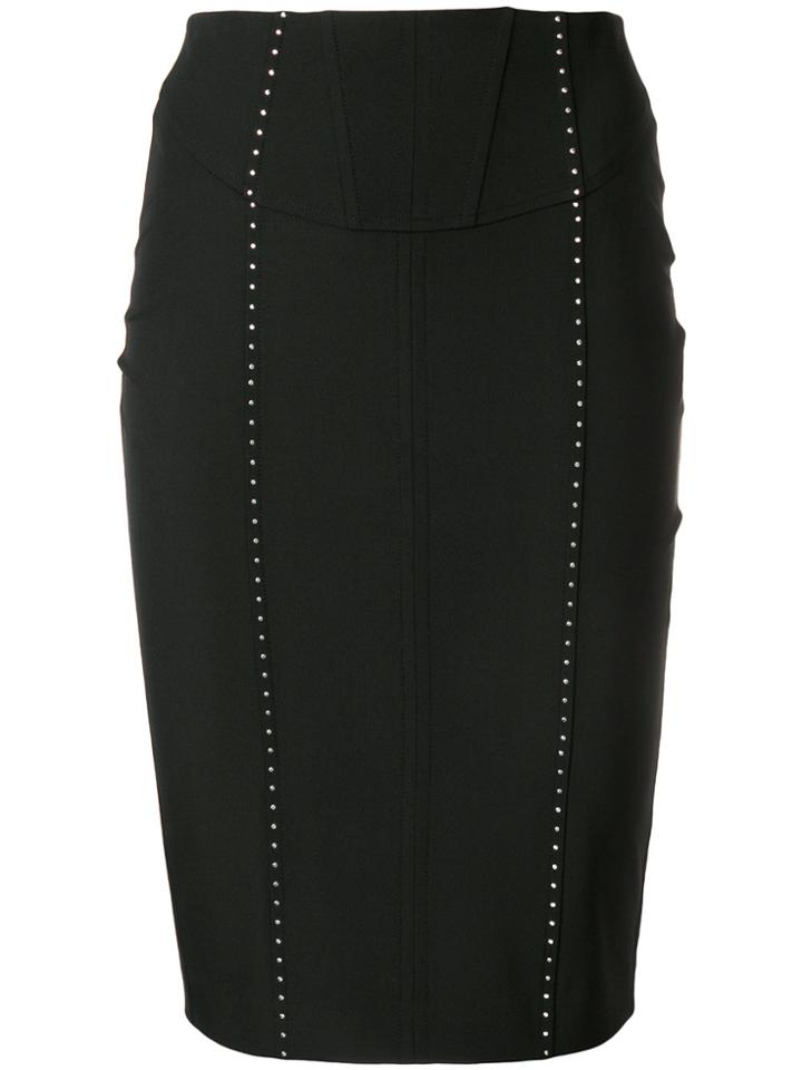 Frankie Morello Stretch Pencil Skirt - Black