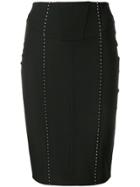 Frankie Morello Stretch Pencil Skirt - Black