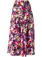 Nina Ricci Blurred Floral Print Skirt, Women's, Size: 36, Purple, Silk