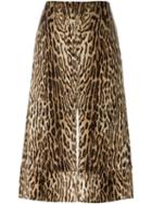 Chloé Leopard Jacquard Slit Skirt