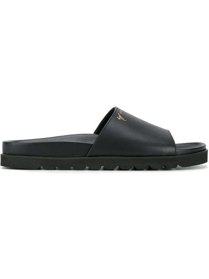 Giuseppe Zanotti Design Black Neil Slides