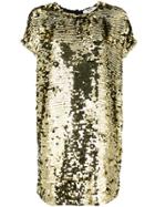 Msgm Sequins Embellished Loose Dress - Metallic