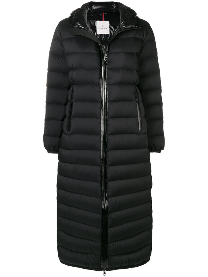 Moncler Grue Long Down Coat - Black