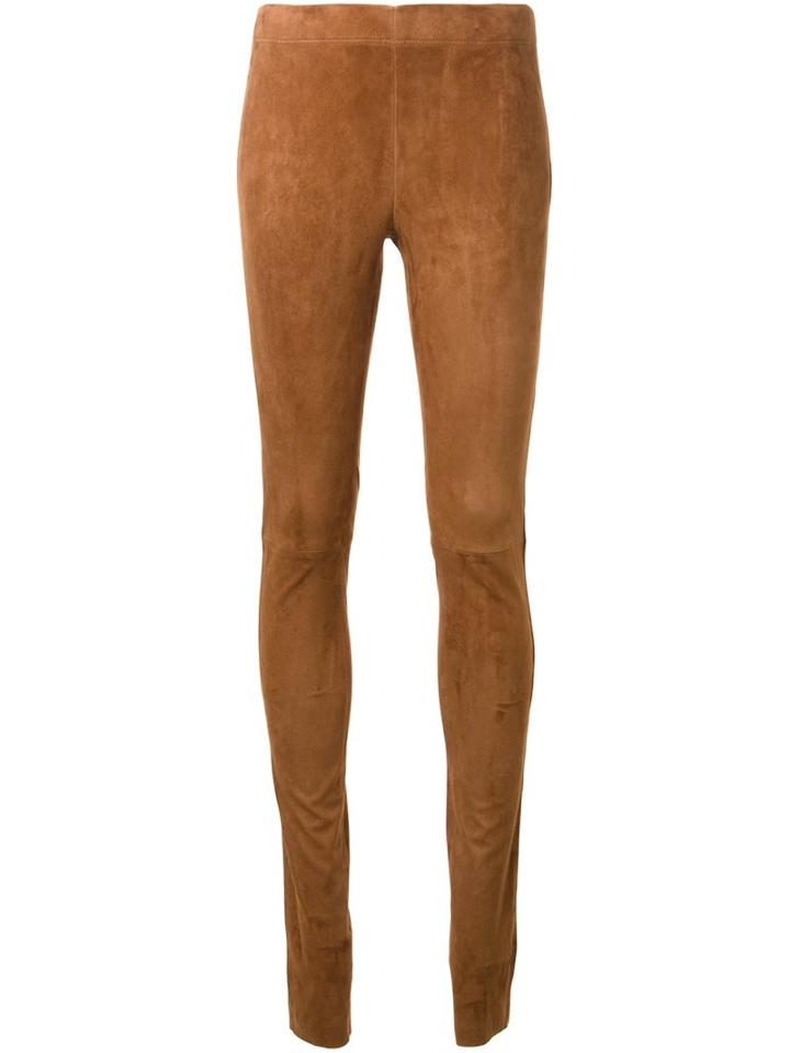 Joseph Skinny Leggings, Women's, Size: 38, Brown, Cotton/lamb Skin/spandex/elastane