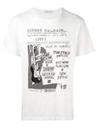Pierre Balmain Rock Concert Print T-shirt, Men's, Size: 50, Nude/neutrals, Cotton