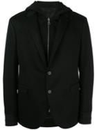 Neil Barrett Hooded Blazer, Men's, Size: 50, Black, Viscose/polyester/spandex/elastane/viscose