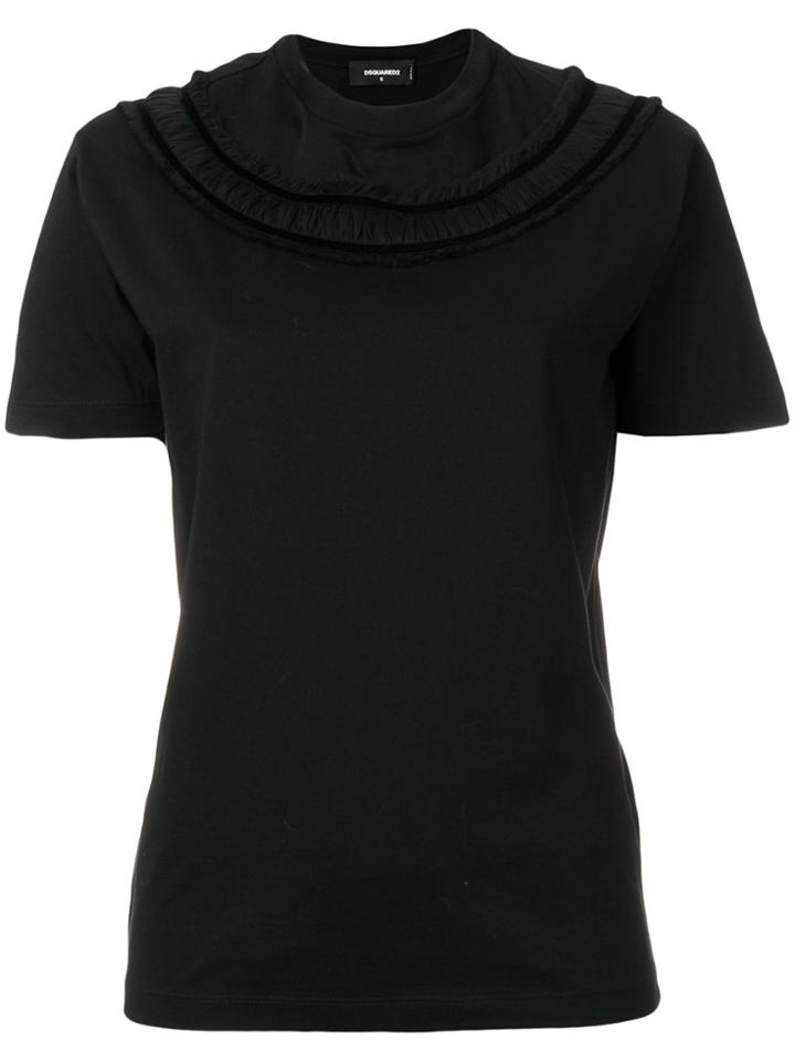 Dsquared2 Frill Trimmed T-shirt - Black