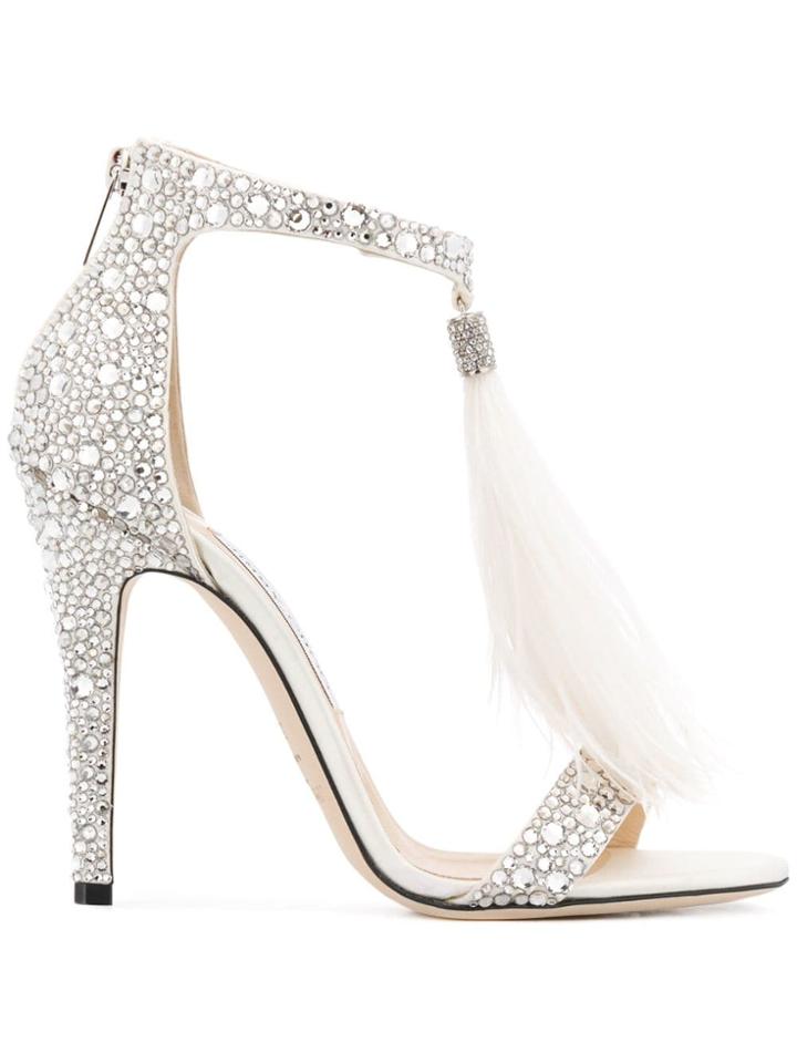 Jimmy Choo Encrusted Details Sandals - White