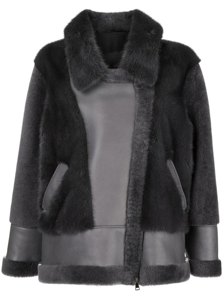Blancha Oversized Panelled Jacket - Nude & Neutrals
