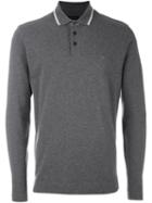 Z Zegna Long Sleeve Polo Shirt, Men's, Size: Small, Grey, Cotton