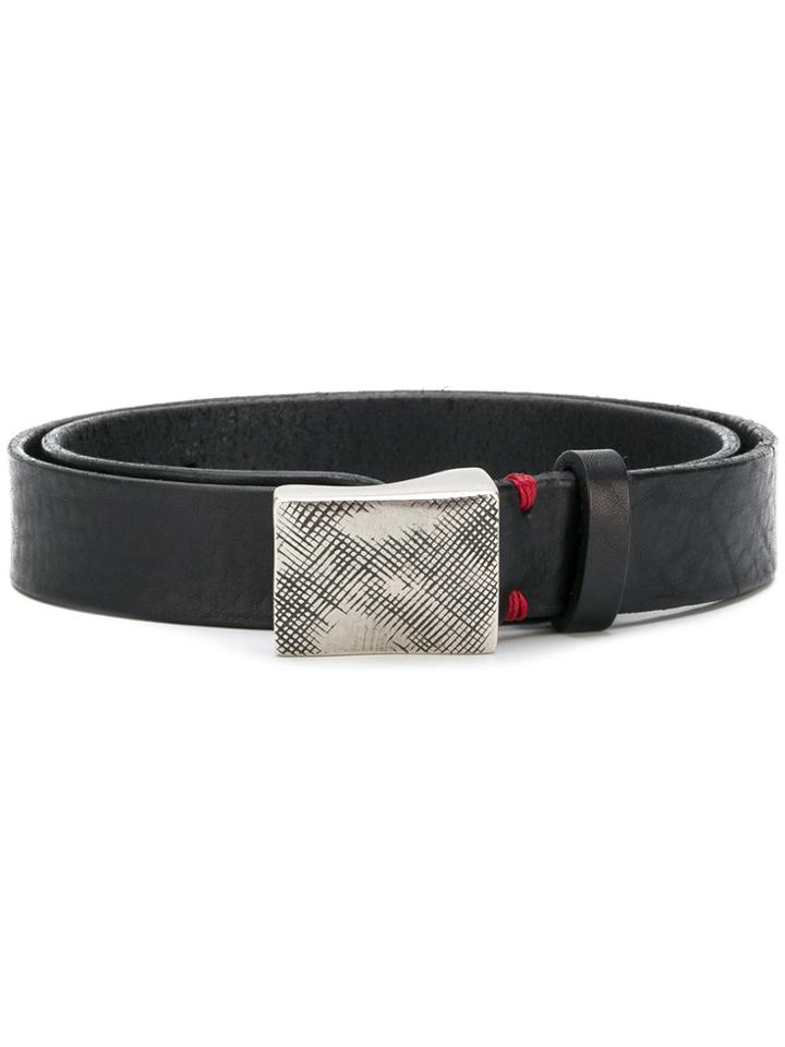 Eleventy Distressed Buckle Belt - Black
