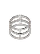 V Jewellery Triple Spine Ring - Silver