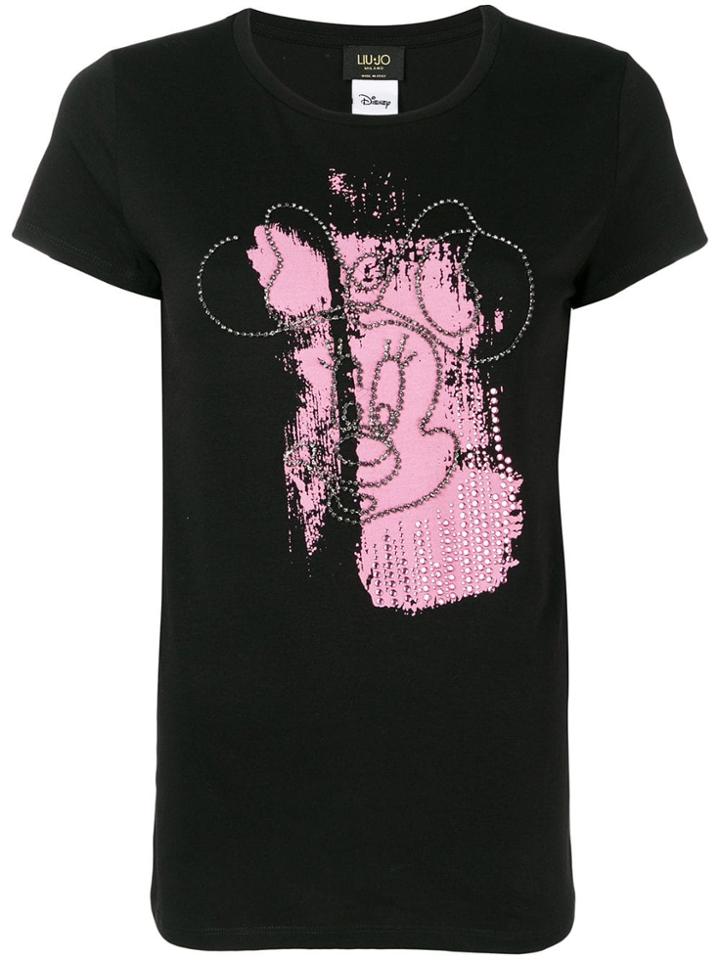 Liu Jo Embellished Minnie Mouse T-shirt - Black