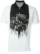 Alexander Mcqueen Floral And Paint Print Polo Shirt