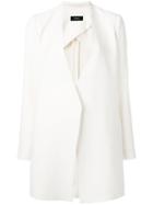 Theory Long Blazer, Women's, Size: 6, White, Polyester/triacetate/spandex/elastane