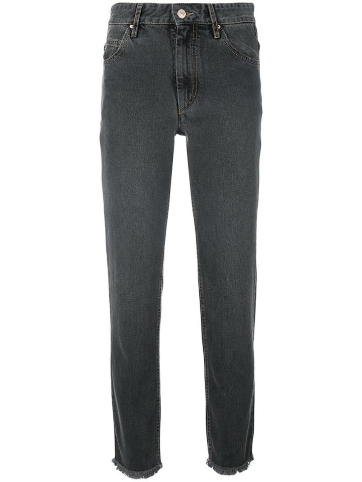 Isabel Marant Étoile - Cropped Jeans - Women - Cotton - 40, Grey, Cotton