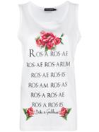 Dolce & Gabbana Rose Print Vest Top - White