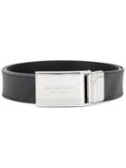 Burberry Designer Checked Style Belt - Black