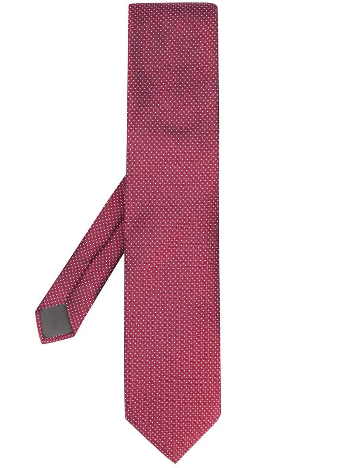 Canali Dot Pattern Tie - Red