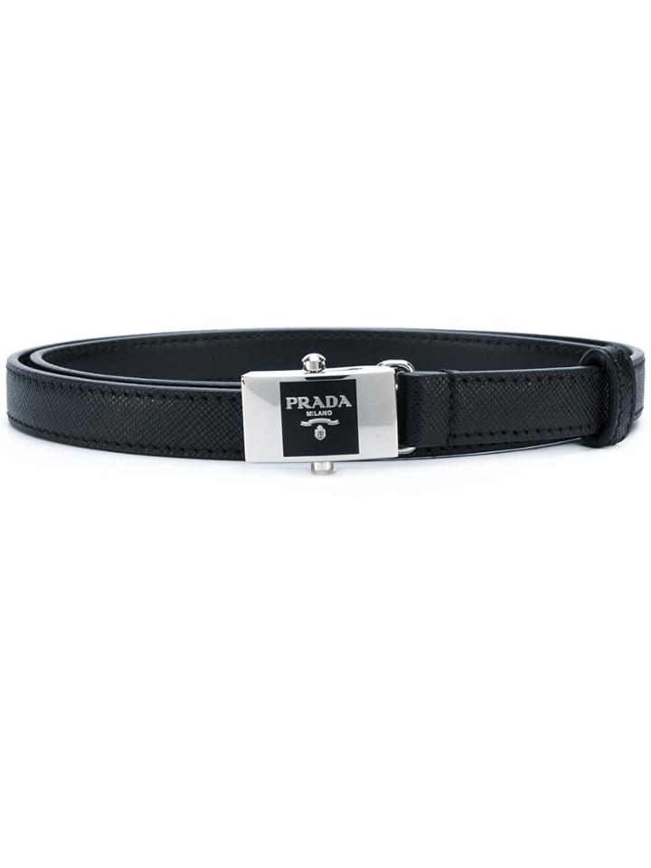 Prada Branded Buckle Belt - Black