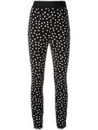 Dolce & Gabbana Polka Dot Trousers, Women's, Size: 44, Black, Viscose