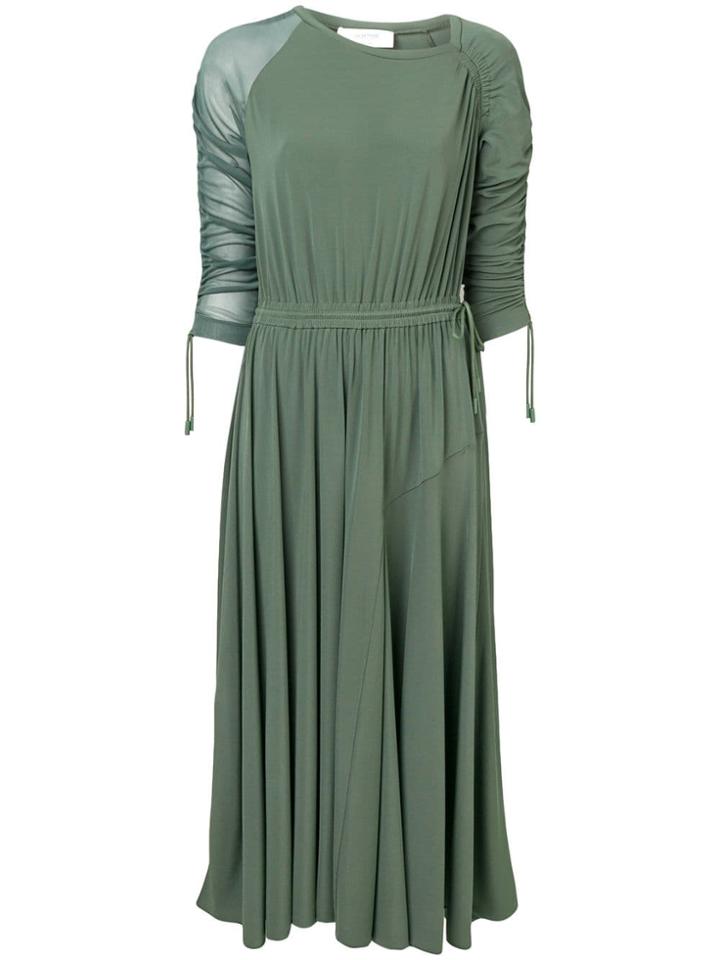 Sportmax Ruched Panel Midi Dress - Green