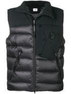 Cp Company Soft Shell Mixed-fabrics Vest - Black